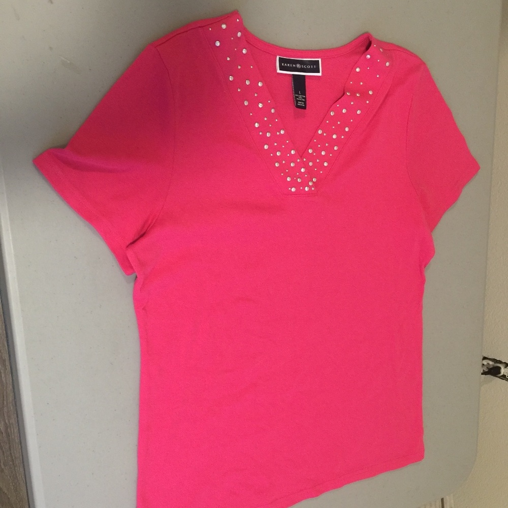 Karen Scott Embellished Shirt